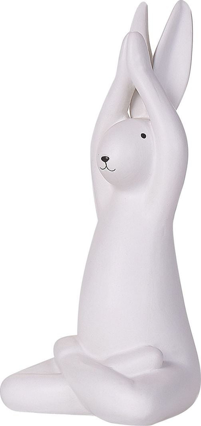 Set figura dekorative lepurushësh Beliani BREST, 3 copë, qeramikë, të bardha