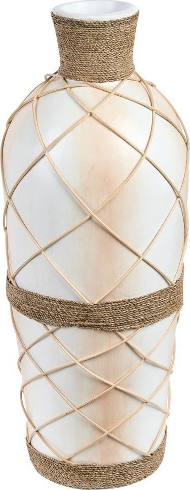 Vazo dekorative ROKAN Ceramic, terrakotë, e gjatë, bezhë e çelët