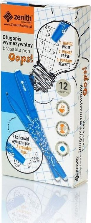 Stilolaps Zenith OOPS Erasable, 0.6 mm, ngjyrë blu