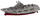 Anije lufte me pult Military Ship RC, 15cm, 2.4GHz, gri argjendi