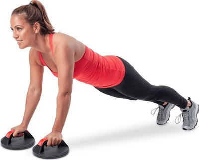 Doreza pompa Pure2Improve Push-up Pro Set, rrotulluese, palosëse, zi me t'kuqe