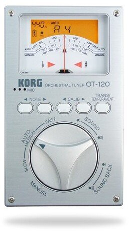 Оркестарски акордер Korg OT120, повеќеоктавски дијапазон, LCD екран, сребрен