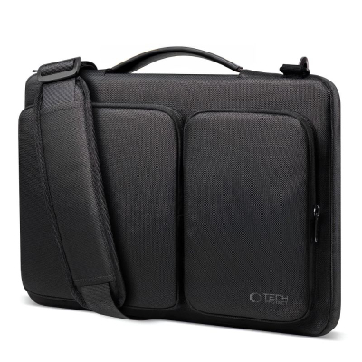 Çantë laptopi Tech-Protect Defender, 15-16", me rrip shpatulle, e zezë