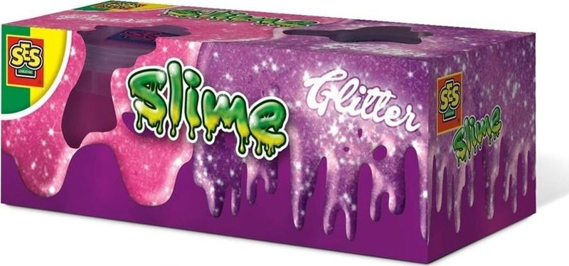 Set slime SES, 2x120g, me shkëlqim, shumëngjyrësh
