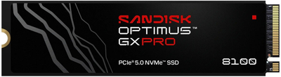 SSD i brendshëm SanDisk Optimus GX PRO 8100, 2TB, PCIe 5.0 NVMe, i zi