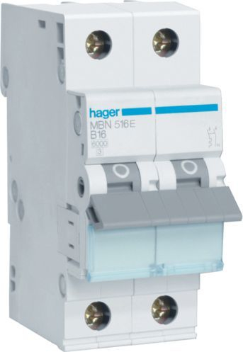 Ndërprerës qarku Hager (MBN516E), 1+NB, 16A, 6kA AC