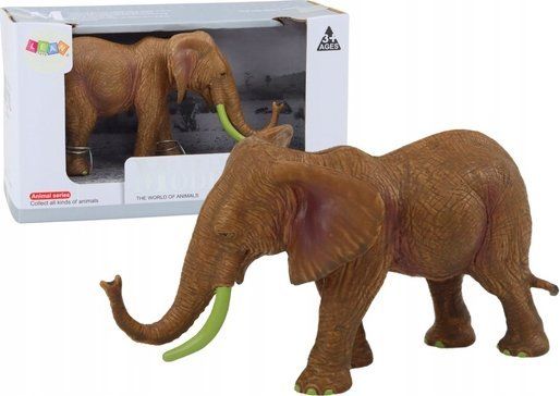 Figurë koleksionuese LEAN Toys African Elephant Safari, elefant realist, kafe