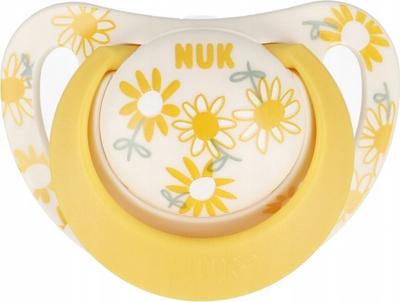 Biberon NUK Soother, silikon, 18-36 muaj, set 2 copë, të verdhë dhe rozë