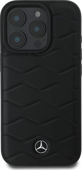 Mbrojtëse telefoni Mercedes-Benz Waves për iPhone 16 Pro, lëkurë, 6.3\", e zezë