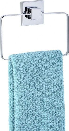 Mbajtëse peshqiri Wenko Single Rod, Vacuum Loc, çelik inox, argjend