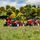 Traktor me pedale Falk Massey Ferguson 8740S, me rimorkio, me kovë frontale, i kuq