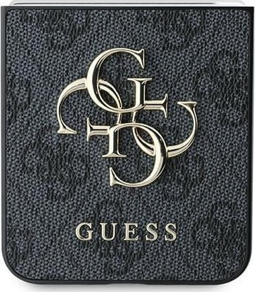Mbrojtëse telefoni Guess GUHCZF64GMGGR, PU Big 4G Metal Logo, për Samsung Galaxy Z Flip 6, e zezë