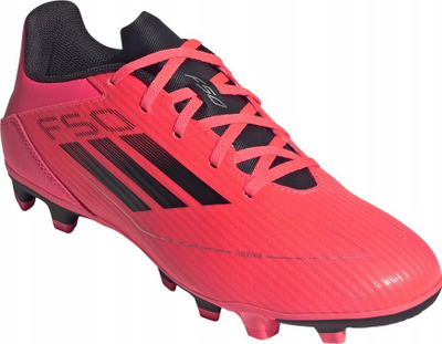 Këpucë futbolli Adidas F50 Club FxG IE0613, për bar, me lidhëse, portokalli me të kuqe