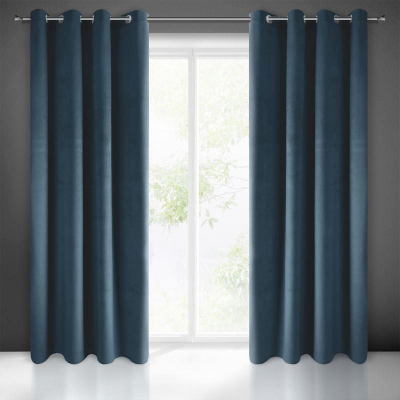 Perde blackout velvet, 140x250 cm, navy, njëngjyrëshe