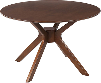 Tryezë ngrënieje Beliani TYMIS, rrumbullake 120 cm, dru MDF, ngjyrë mahagoni e errët