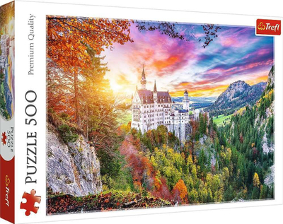 Puzzle Trefl View of Neuschwanstein Castle Germany, 500 copa, 48 x 34 cm, shumëngjyrësh