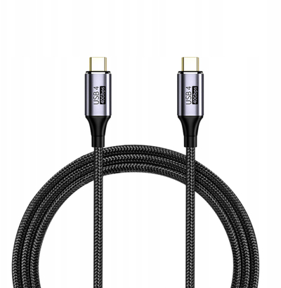 USB C кабел Bounn, 1m, PD 100W, 40 Gbps, 8K, црн