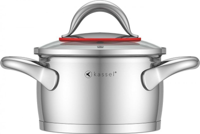 Tenxhere me kapak Kassel Aster, 24cm, 6.8L, e argjendtë