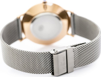 Ora dore G. Rossi 10771B-3B4, mekanizëm quartz, metalike argjend me rosegold, për goca