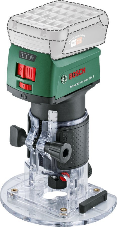 Frezë për dru Bosch Advanced TrimRouter 18V-8, 18V, pa kabllo, jeshile