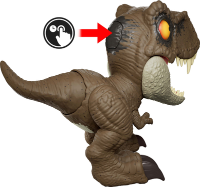 Figurë dinozaur Jurassic World Roar Command T Rex, 8", me tinguj, shumëngjyrëshe