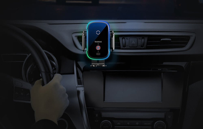 Mbajtës makine Baseus Bayern Edition, karikues wireless 15W, universal, i zi