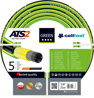 Zorrë kopshti Cellfast Green ATS2 15-110, 5/8", 25m, jeshile