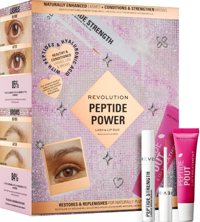 Set kozmetik Revolution Peptide Power Lash and Lip Duo, kujdes për buzë + serum për qerpikë dhe vetulla