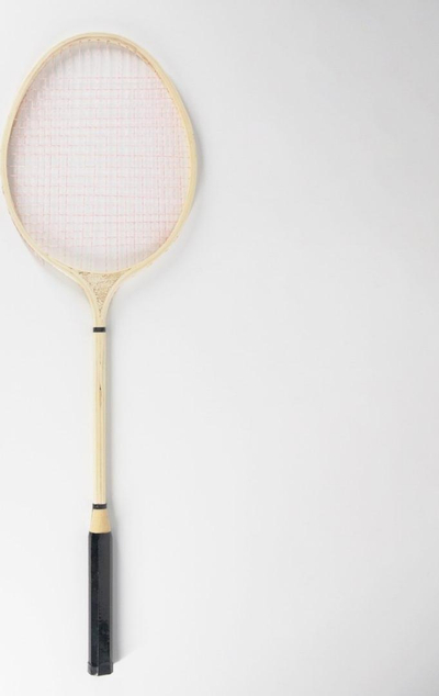 Set badminton Icom Wooden, 65.5cm, 2 raketa druri, ngjyrë natyrale