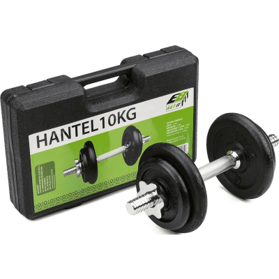 Hantel gize EB Fit, 10 kg, set i rregullueshëm, i zi