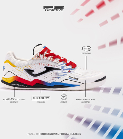 Atlete indoor Joma FS Reactive 2476 IN, lëkurë natyrale, nr 44, të bardha