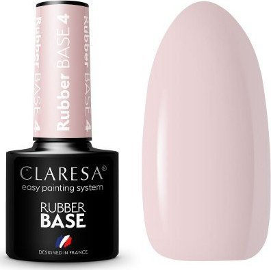 База гел за нокти Claresa Rubber Base 4, УВ/ЛЕД, 5 g, мека розова
