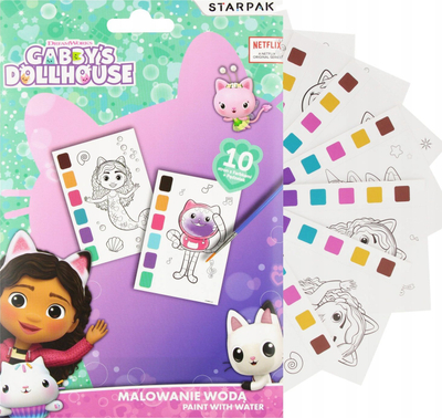 Set ngjyrosje Starpak Gabby's Dollhouse, 10 faqe, me ujë