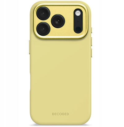 Mbulesë silikoni Decoded Backcover për Apple iPhone 17 Pro, kompatibile MagSafe, e verdhë