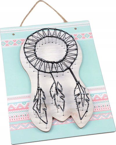 Set punimesh me dorë Paris Prix String Art Dreamcatcher, 28cm, dekor muri, multicolor