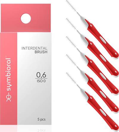 Furça ndërdhëmbore Interdental Symbioral, 0.6 mm, 5 copë, të kuqe