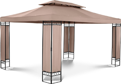 Çadër kopshti Uniprodo pergolë, 3x4 m, hekur, bezhë