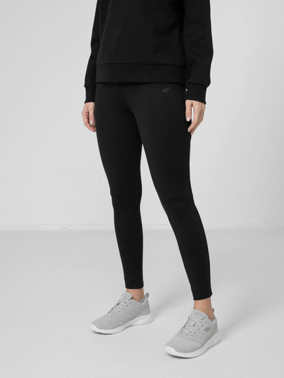 Женски спортски хеланки 4F H4Z22 LEG010, висок струк, slim fit, црни