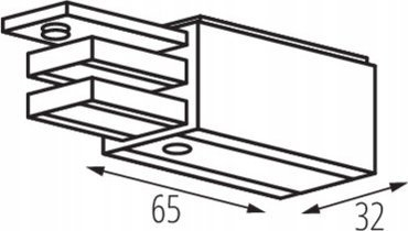 Konektor fuqie për shina TEAR Kanlux, 220-240V, 16A, i zi