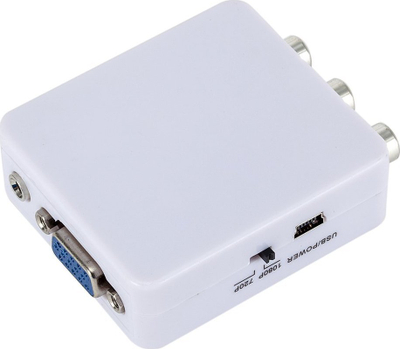 Adapter video RoGer RCA në VGA me audio, i bardhë