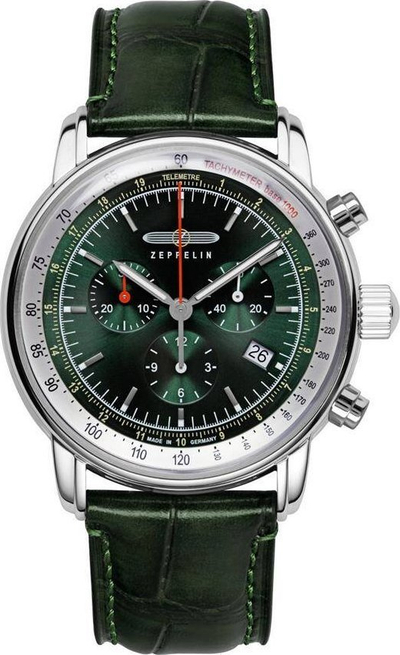 Orë dore Zeppelin 8888-4 LZ 14 Marine, kronograf kuarc 42mm, e zezë