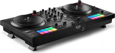 DJ контролер Hercules T7, моторизирани плочи, со Serato DJ Lite, црн