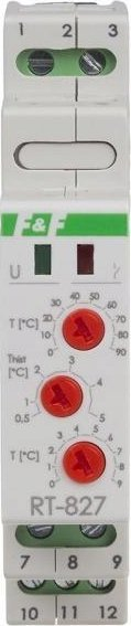 Kontrollues temperature kundër ngrirjes F&amp;F RT-811, -4°C deri 5°C, montim në shinë 35mm, i bardhë