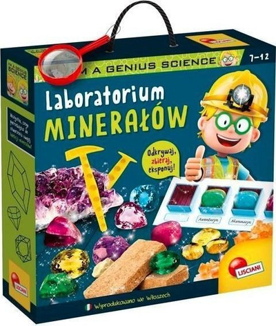 Set edukativ Lisciani I'm a Genius Science Minerals Laboratory, laborator mineralesh, për kalama 7–12 vjeç, shumëngjyrësh