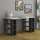 Tavolinë pune Decortie Colmar (140 x 60 x 75 cm), hiri / bardhë