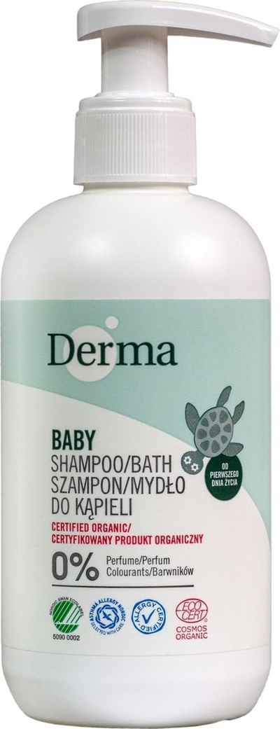 Shampo dhe xhel dushi për bebe Derma Eco Baby, 250 ml, pa erë