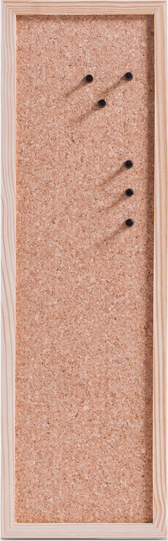 Tabla memo prej tape Zeller, 60 x 20 cm, me kornizë druri, ngjyrë natyrale