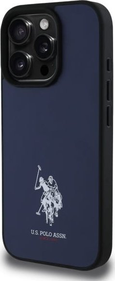Kapak telefoni US Polo Leather Embroidered DH, për iPhone 15 Pro Max, lëkurë ekologjike, blu navy