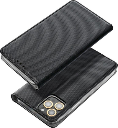 Футрола-книга за телефон Xiaomi Mi 11i POCO F3 F3 Pro Redmi K40 K40 Pro, магнетно затворање, функција штанд, црна