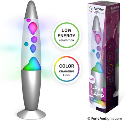 Lampë lave PartyFunLights Lava Lamp, 34cm, LED, shumëngjyrëshe
